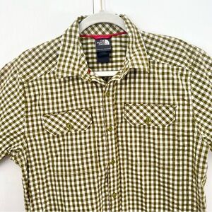 The North Face Men's Green Checkered Shirt Button Down Size Small